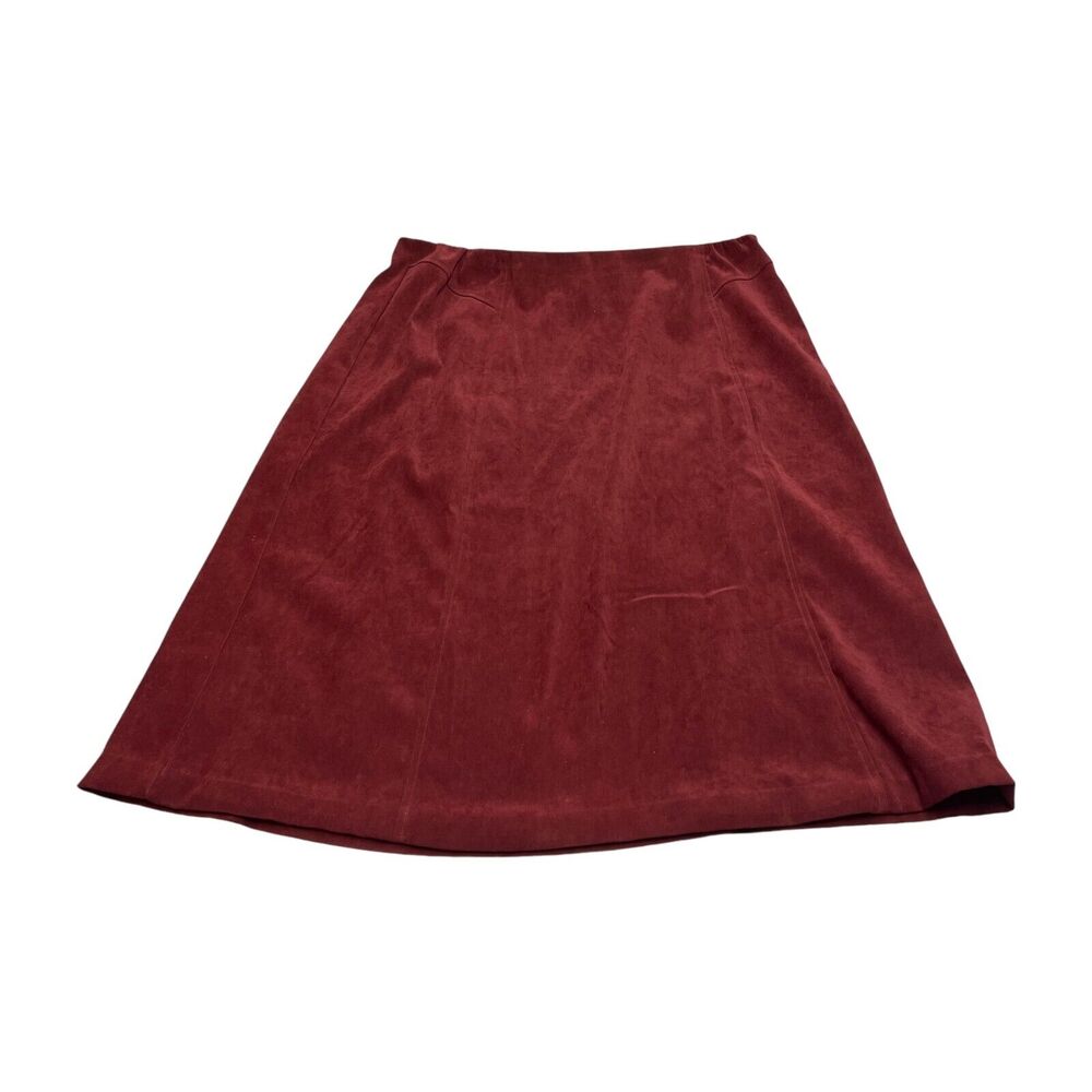 Sag Harbor 2-Piece Skirt Suit Women's 16 Maroon Stretch Collared Elastic Waist - Picture 8 of 12